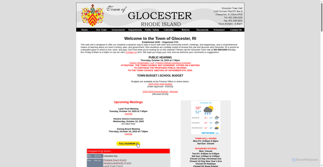 Security scan screenshot of https://glocesterri.gov/