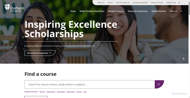 Security scan screenshot of https://www.durham.ac.uk/