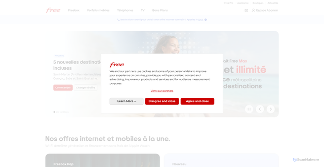 Security scan screenshot of https://free.fr