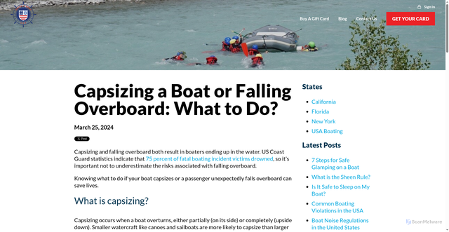 Security scan screenshot of https://driveaboatusa.com/blog/boat-capsizing/