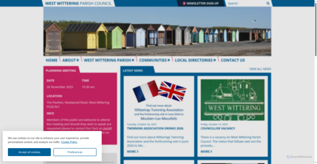 Security scan screenshot of https://www.westwitteringparishcouncil.gov.uk/