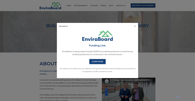 Security scan screenshot of https://enviraboard.com/