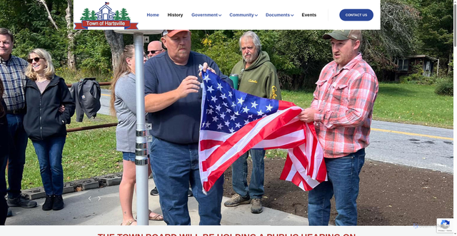 Security scan screenshot of https://www.townofhartsvilleny.gov/