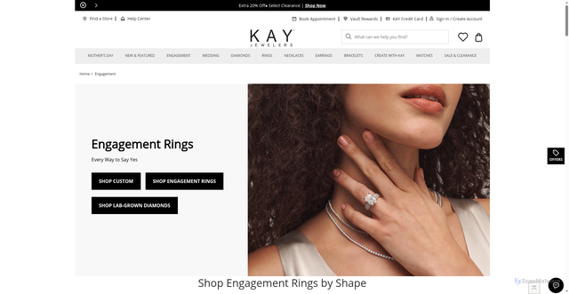 Security scan screenshot of https://www.kay.com/engagement-rings