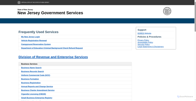 Security scan screenshot of https://www.njportal.com