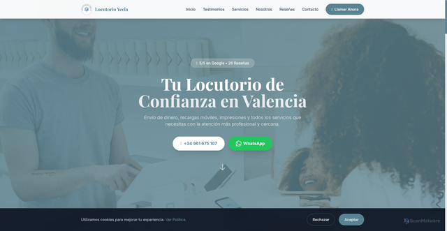 Security scan screenshot of https://locutorioyecla-5xwkb1pn1x.edgeone.app/index.html.html