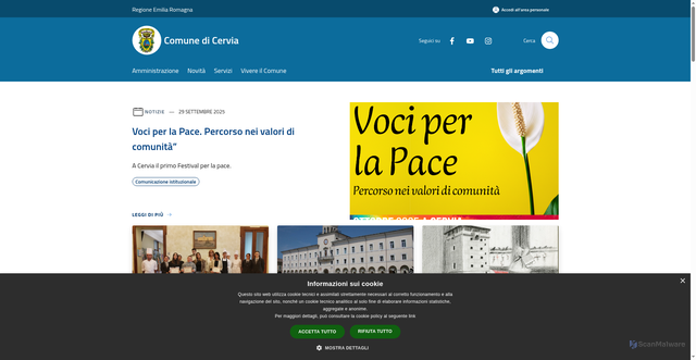 Security scan screenshot of https://www.comune.cervia.ra.it/it/