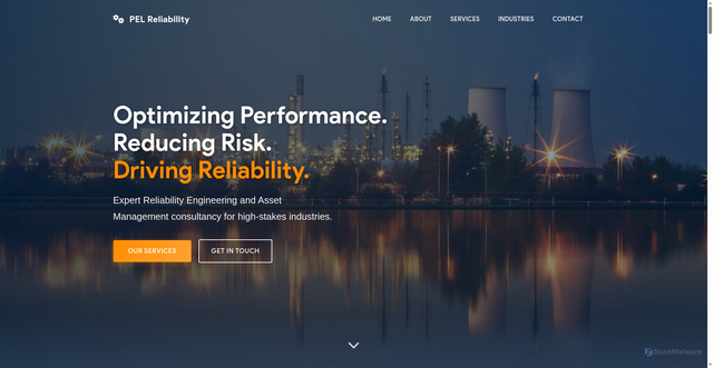 Security scan screenshot of http://pelreliability.com/