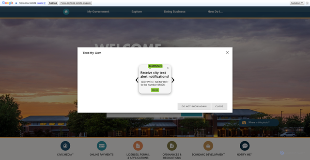 Security scan screenshot of https://westmemphisar.gov/
