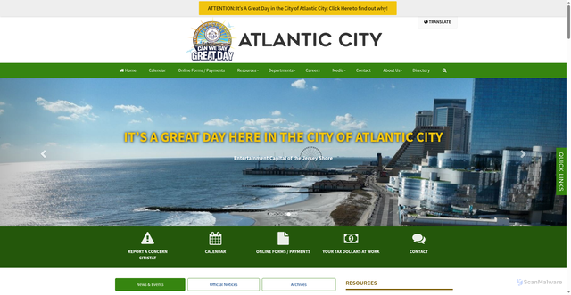 Security scan screenshot of https://www.acnj.gov/