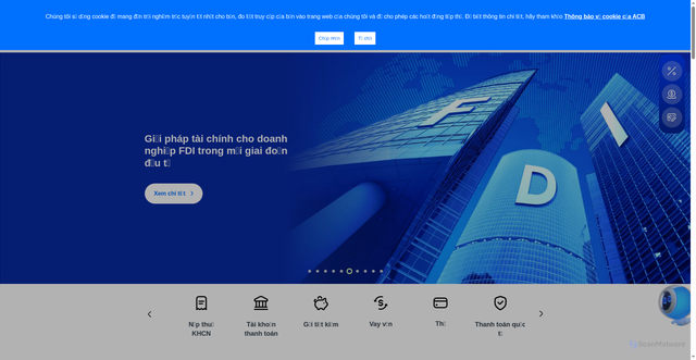 Security scan screenshot of https://acb.com.vn