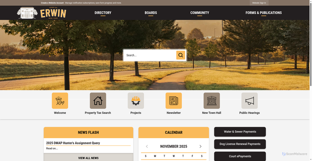 Security scan screenshot of https://www.erwinny.gov/