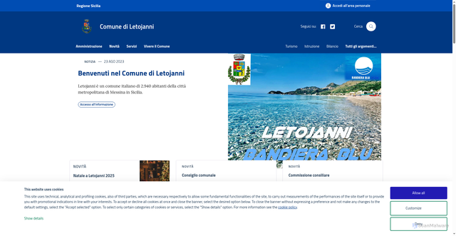 Security scan screenshot of https://www.comune.letojanni.me.it/