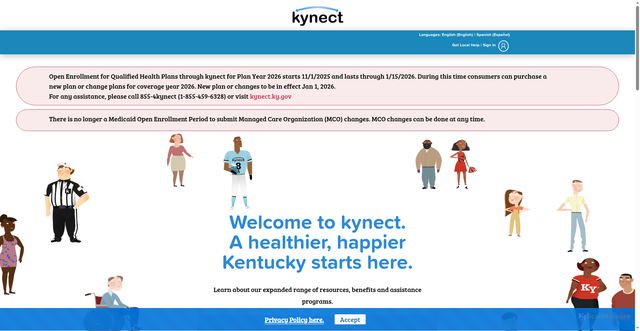 Security scan screenshot of https://kynect.ky.gov/s/?language=en_US