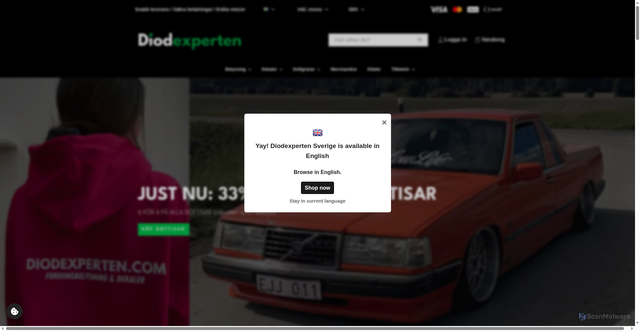 Security scan screenshot of https://diodkungen.se