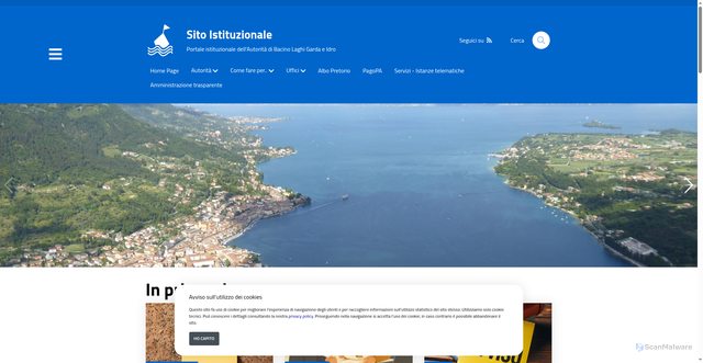 Security scan screenshot of https://www.consorziogardaidro.it/