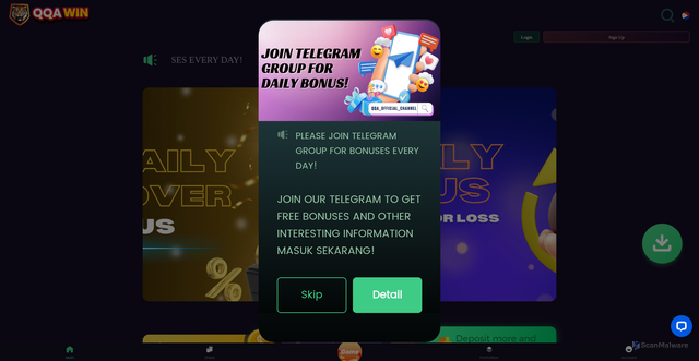 Security scan screenshot of https://qqawin1.net/