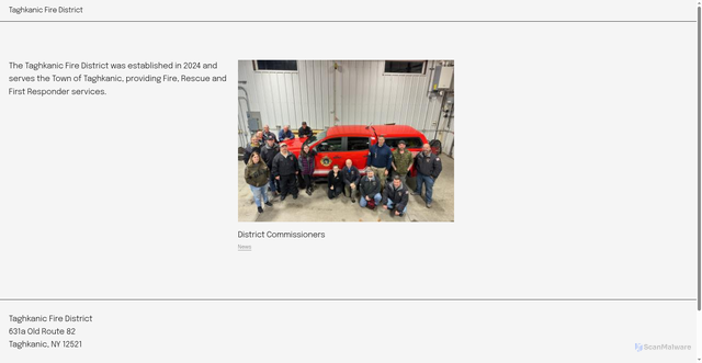 Security scan screenshot of https://taghkanicfiredistrict.gov/