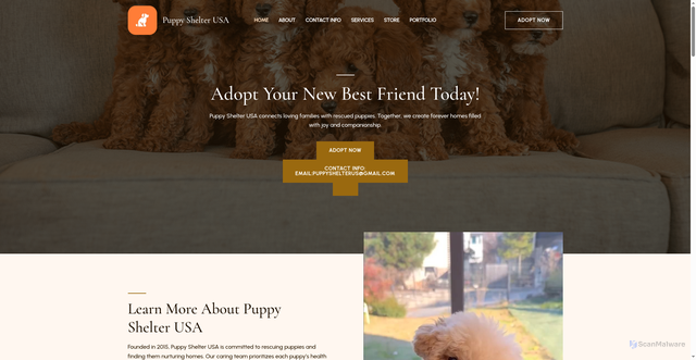 Security scan screenshot of https://Puppyshelter.us