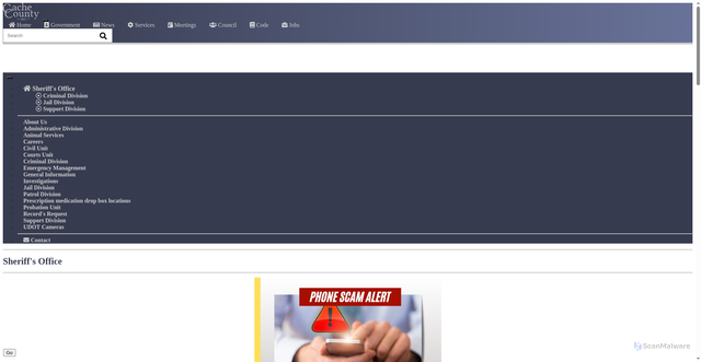 Security scan screenshot of https://www.cachecounty.gov/sheriffs-office/