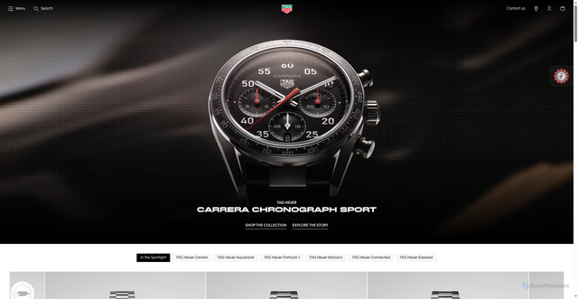 Security scan screenshot of https://www.tagheuer.com