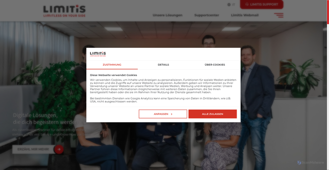 Security scan screenshot of https://zcom.it