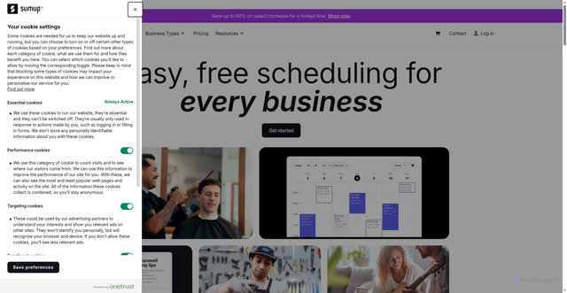 Security scan screenshot of https://www.sumupbookings.com/