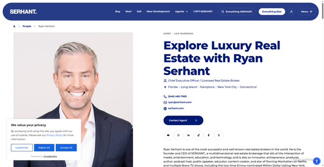 Security scan screenshot of https://serhant.com/agents/ryan-serhant