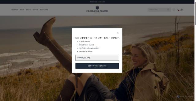 Security scan screenshot of https://fairfaxandfavor.com