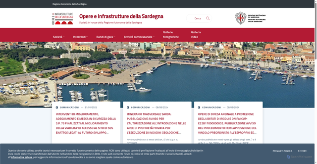 Security scan screenshot of https://www.opereinfrastrutturesardegna.it