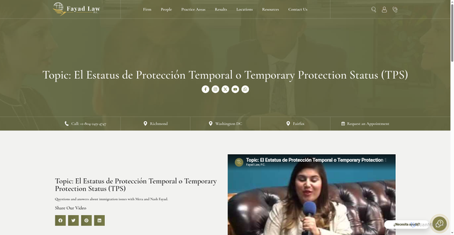 Security scan screenshot of https://fayadlaw.com/video-center/immigration-law/topic-el-estatus-de-proteccion-temporal-o-tempor/