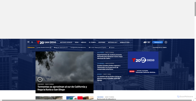 Security scan screenshot of https://www.telemundo20.com/