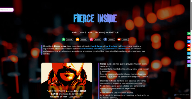 Security scan screenshot of https://fierceinside.com