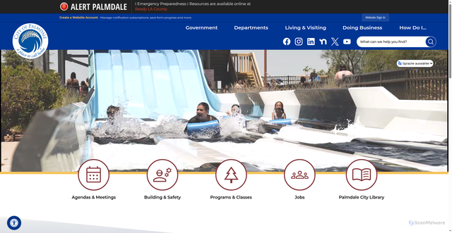 Security scan screenshot of https://cityofpalmdaleca.gov/