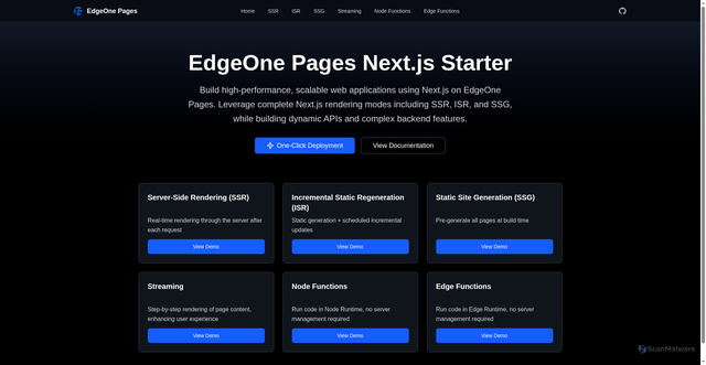 Security scan screenshot of https://next-mix-render-template-ujf4xod2vi.edgeone.app/