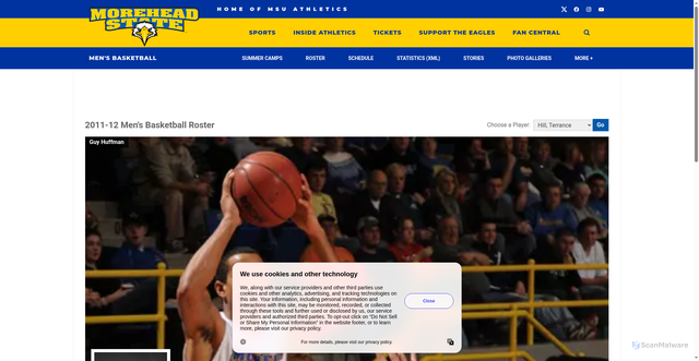 Security scan screenshot of https://msueagles.com/sports/mens-basketball/roster/terrance-hill/1912