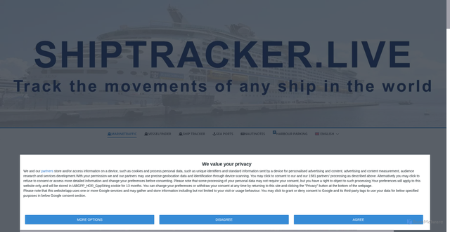 Security scan screenshot of https://shiptracker.live/