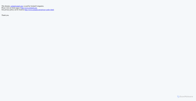 Security scan screenshot of https://sosland-email.com