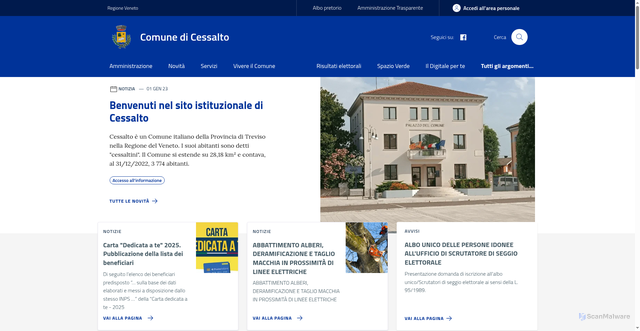 Security scan screenshot of https://www.comune.cessalto.tv.it/