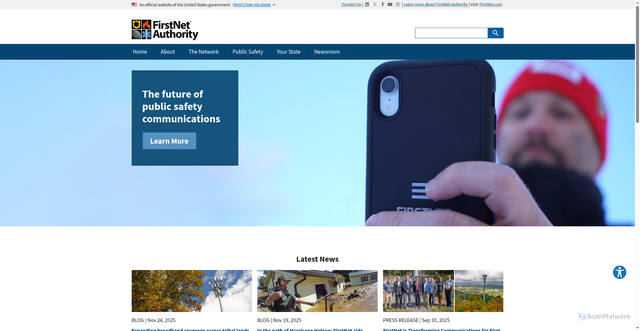 Security scan screenshot of https://firstnet.gov/