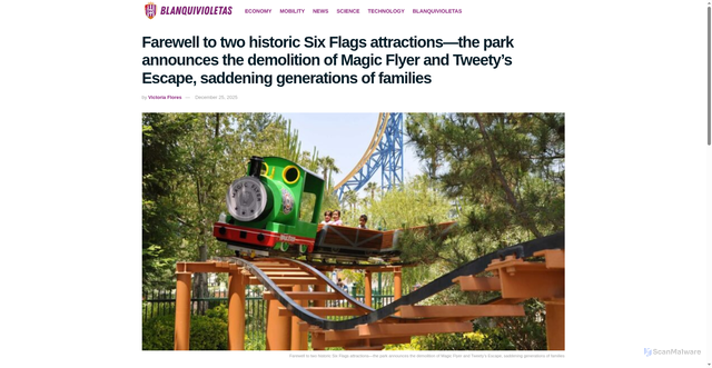Security scan screenshot of https://www.blanquivioletas.com/en/six-flags-attractions-demolition/