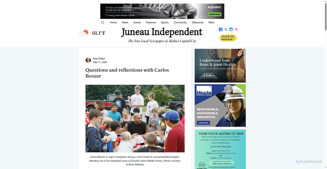 Security scan screenshot of https://www.juneauindependent.com/post/questions-and-reflections-with-carlos-boozer