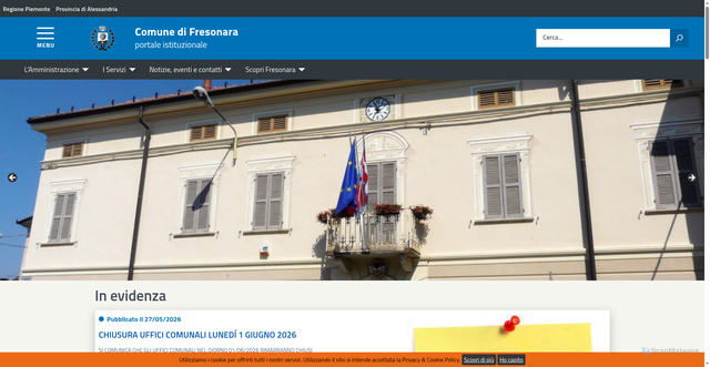 Security scan screenshot of https://www.comune.fresonara.al.it