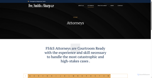 Security scan screenshot of https://www.feesmith.com/attorneys/