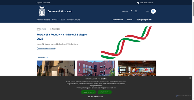 Security scan screenshot of https://www.comune.giussano.mb.it
