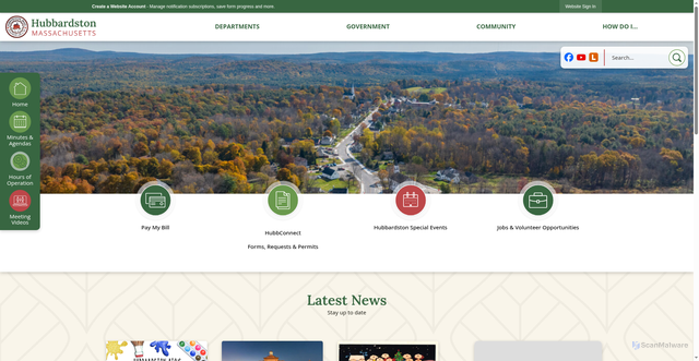 Security scan screenshot of https://www.hubbardstonma.gov/