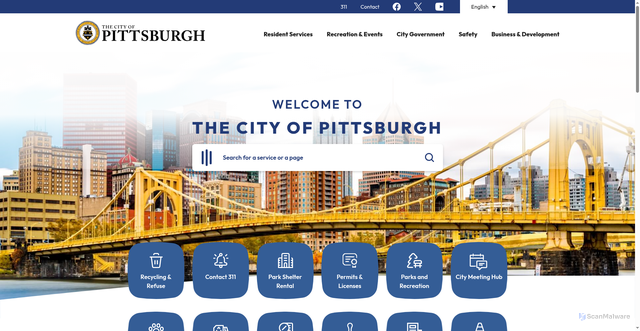 Security scan screenshot of https://www.pittsburghpa.gov/