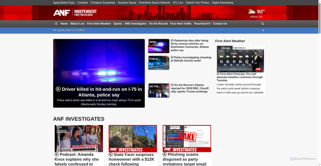 Security scan screenshot of https://www.atlantanewsfirst.com