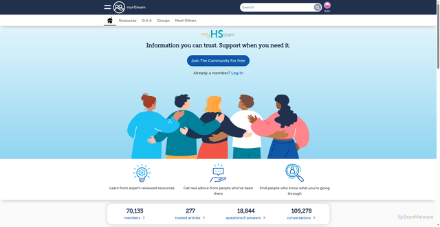 Security scan screenshot of https://www.myhsteam.com/