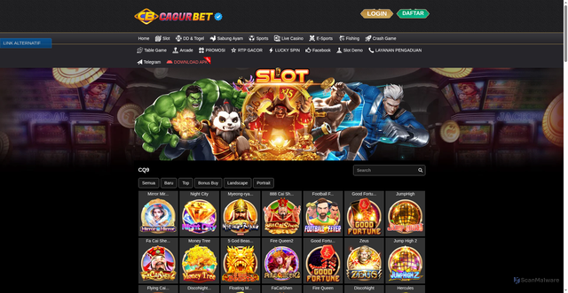 Security scan screenshot of https://cagurbetnatal.xyz/desktop/game/slot/cq9